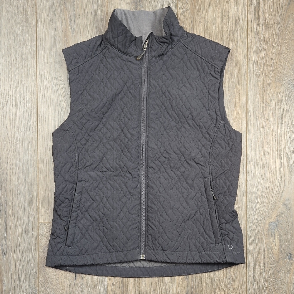 MEC Grey Quilted Zip Up Mock Neck Vest Active Outdoor Core Cottagecore, Size S